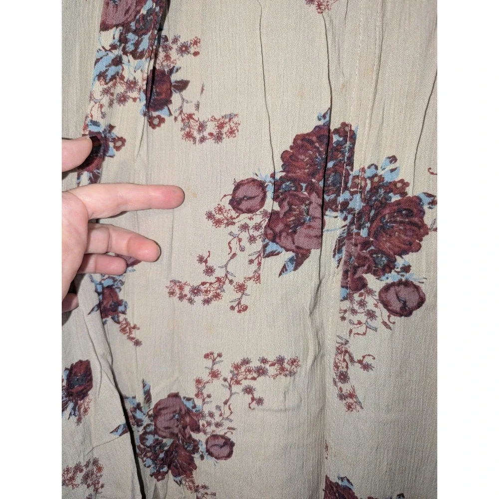 Free People Tree Swing Tunic Dress Small Washed Stone Floral‎ Combo Bohemian